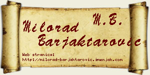 Milorad Barjaktarović vizit kartica